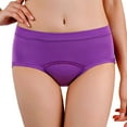 thumbnail image 1 of AWZXDE Women Menstrual Cycle Panties Side Leakproof Lengthened Triangle Comfortable Solid Color Sanitary Underwear Womens Underwear Purple, 1 of 4