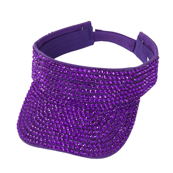 AWZXDE Women Outdoor Sports Breathable Empty Top Sun Visor Hat Sequin Baseball Caps for Women Purple