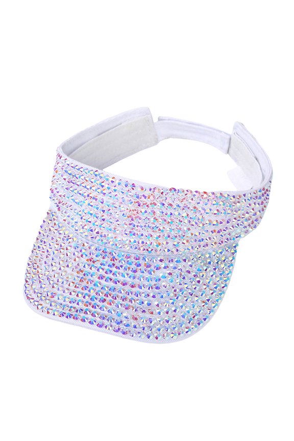 Women Outdoor Sports Breathable Empty Top Sun Visor Hat Sequin Baseball Caps for Women White