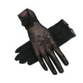 thumbnail image 1 of AWZXDE Women Solid Color Lace Pattern Thin Ice Silk Antiskid Breathable Short Sunscreen Gloves for Summer Black,One Size, 1 of 3