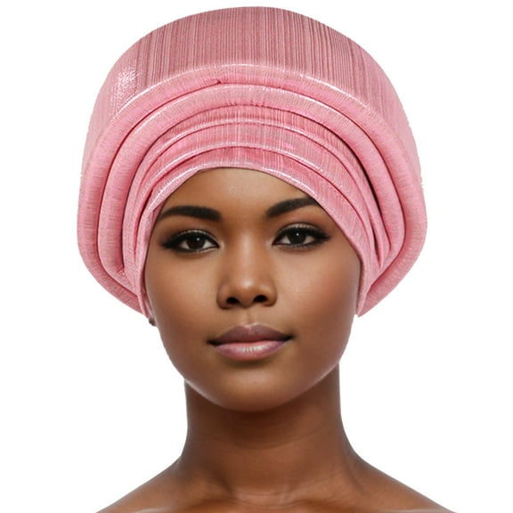 AWZXDE Women Stylish Turban Wrap Cap Scarf Shawl Solid Color Luminous Head Covering For Versatile And Dressy Wear Pink