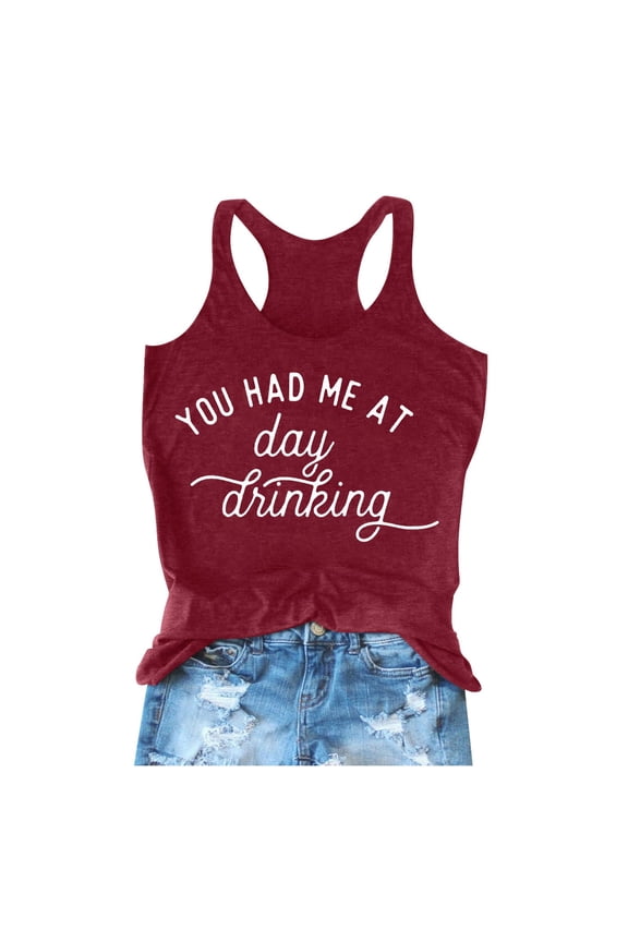 Women Summer Letter Print Round Neck Sleeveless Loose Casual Sports Tank Top Breathable Comfortable Fashion Basic Tee ,XXL