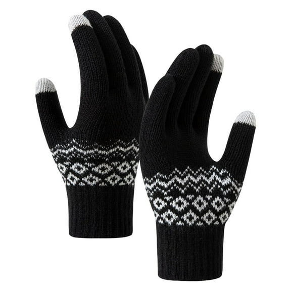 AWZXDE Women Winter Knitted Riding Gloves Thermal Insulated Soft Touchscreen Mittens for Cold Weather