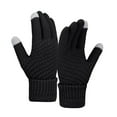 thumbnail image 1 of AWZXDE Women Winter Wool Warm Gloves Solid Color Knitted Cold Proof Accessories for Outdoor Activities and Daily Wear Black,One Size, 1 of 3