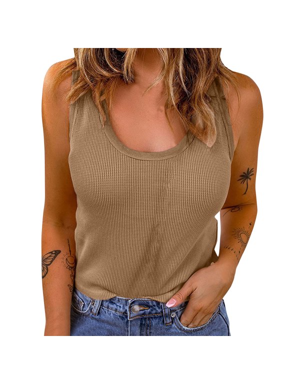 Women's Camisole Solid U-Neck Short Cami Top for Everyday Casual Versatile Style