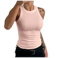 thumbnail image 1 of AWZXDE Women's Casual Comfortable Round Neck Sleeveless Stretch Elastic Outdoor Leisure Sports Versatile Basic Tank Top RD2,S, 1 of 4