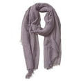 thumbnail image 1 of AWZXDE Women's Casual Solid Color Ruffled Long Scarf - Lightweight Draped Neck Wrap for Everyday & Layered Style Dark Gray,One Size, 1 of 4