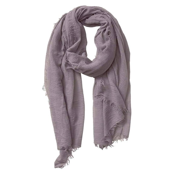 AWZXDE Women's Casual Solid Color Ruffled Long Scarf - Lightweight Draped Neck Wrap for Everyday & Layered Style Dark Gray,One Size