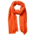 thumbnail image 1 of AWZXDE Women's Casual Solid Color Ruffled Long Scarf - Lightweight Draped Neck Wrap for Everyday & Layered Style Orange,One Size, 1 of 4