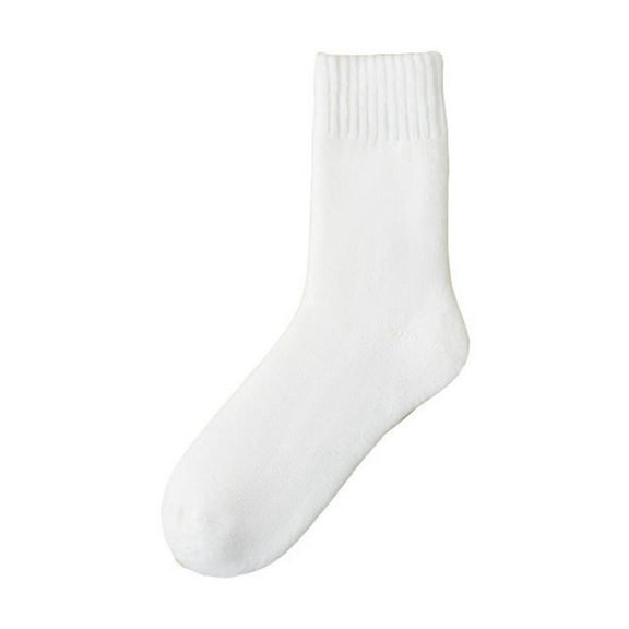 AWZXDE Women's Comfortable Crew Socks, Soft Casual Socks for Everyday Wear White,One Size