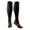 thumbnail image 1 of AWZXDE Women's Copper Fiber Long Compression Socks for Running Hiking Travel Solid Color Support and Comfort in Outdoor Activities Black,L, 1 of 4