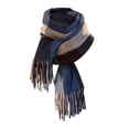 thumbnail image 1 of AWZXDE Women's Fall/Winter Festive Long Scarf - Oversized Knit Holiday Pattern Wrap for Christmas Navy,One Size, 1 of 3