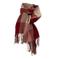 thumbnail image 1 of AWZXDE Women's Fall/Winter Festive Long Scarf - Oversized Knit Holiday Pattern Wrap for Christmas Red,One Size, 1 of 3
