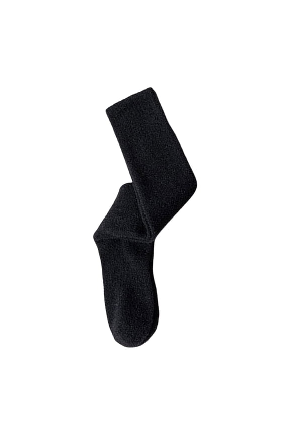 Women's Fashion Solid Color Long Stock Winter Warm Thickened Calf Solid Leisure Socks for Outdoor And Indoor Wear Black,One Size