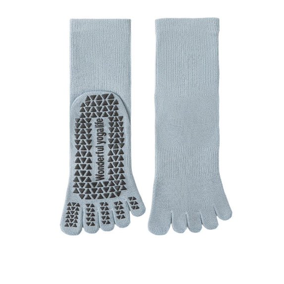 AWZXDE Women's Grip Yoga Socks, Split Toe Dance Socks Blue,One Size