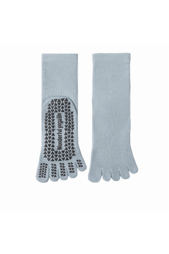 Women's Grip Yoga Socks,Toe Socks Blue,One Size