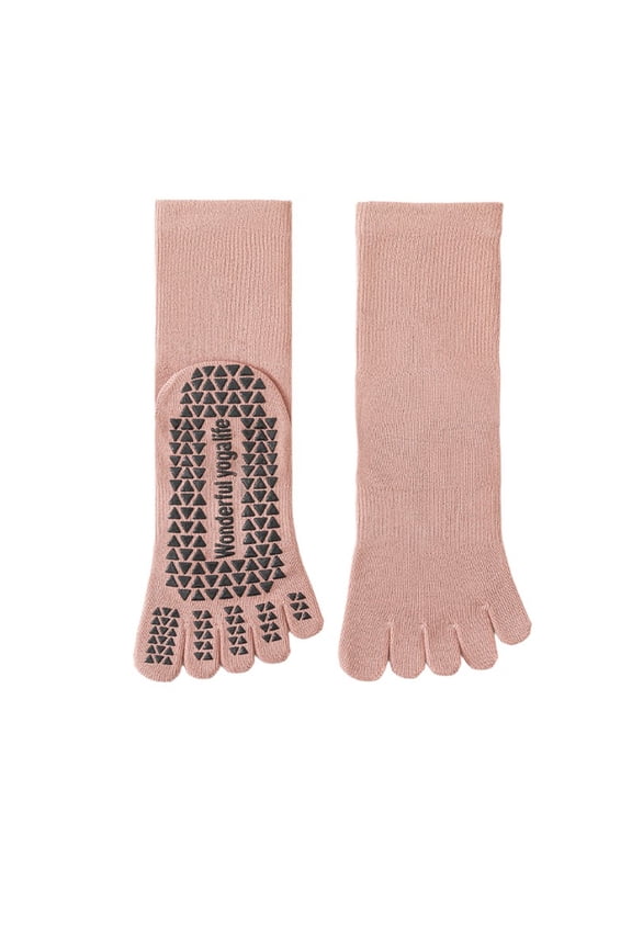 Women's Grip Yoga Socks,Toe Socks Pink,One Size