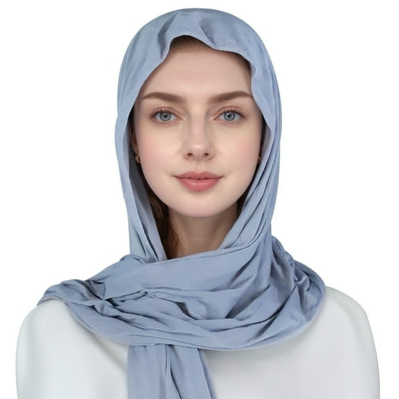 AWZXDE Women's Head Cover Scarf with Brim and Pull On Design, Solid Color Head Wrap for Women, Easy One Layer Scarf for Daily Wear Grey