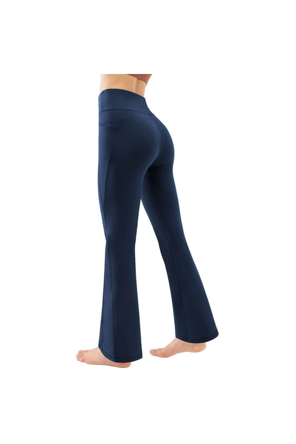 Women's High Intensity Training Yoga Pants Deep Stretch Body Shaping Workout Leggings Navy,L