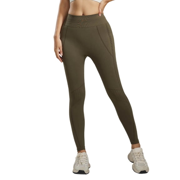 AWZXDE Women's High Waist Seamless Yoga Leggings for Daily Wear with Lifting Support and Non See Through Comfort in All-Season Fitness Army Green,XL