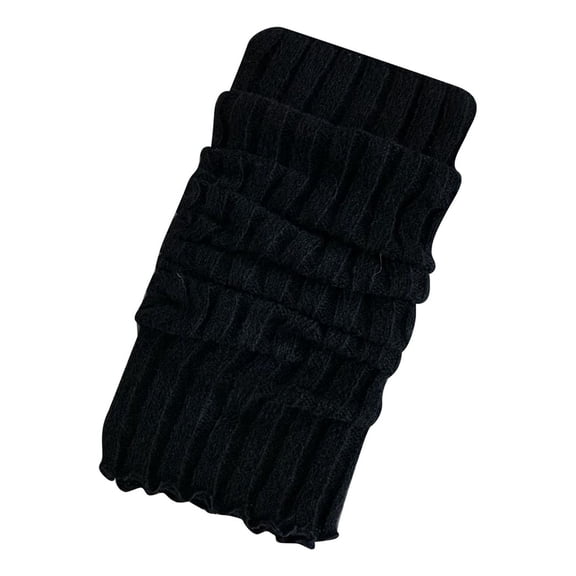 AWZXDE Women's Knee Brace Warmer Core Accessory for Cozy Warmth and Style Contemporary Knit Slouch Socks with Classic Fashion Kint Design for Comfortable Everyday Wear Black,One Size