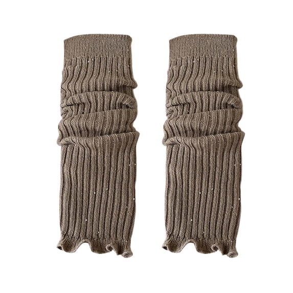 AWZXDE Women's Knee High Leg Warmers Cold All Season Knitting Thin Thermal Boot Socks Comfortable Beige,One Size
