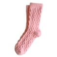 thumbnail image 1 of AWZXDE Women's Knit Crew Socks, Thick Warm Socks for Cold Days Pink,One Size, 1 of 3