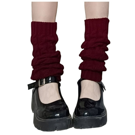 AWZXDE Women's Knit Long Socks Winter Solid Color Long Design for and Cute Style Comfortable Leg Warmers ,One Size
