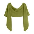 thumbnail image 1 of AWZXDE Women's Knit Scarf with Sleeves for Fall and Winter, Solid Color Poncho Shawl for Women, Warm Long Sleeve Wrap for Outdoor Activities Light Green, 1 of 2