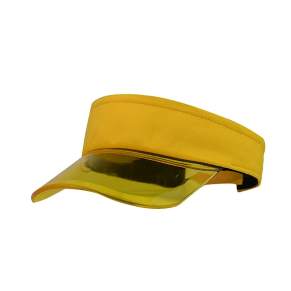 AWZXDE Women's Minimalist Solid Visor Sun Hat with Clear Tip Cap Yellow,One Size