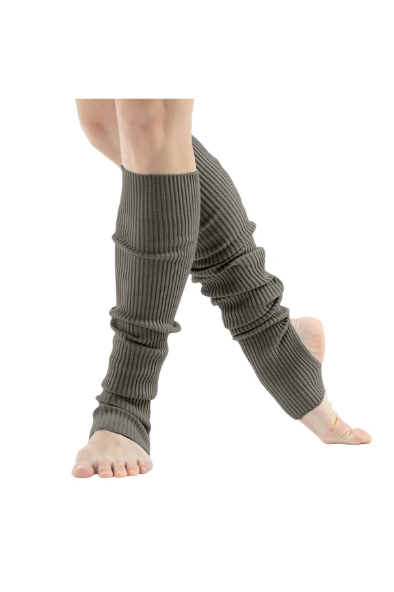 Women's Open-Toe Dance Socks, Yoga Leg Warmers for Practice Dark Gray,One Size