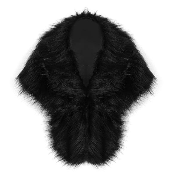 AWZXDE Women's Pile Like Cape Shawl Winter Warm Soft Poncho Wrap, Solid Color Yarn Scarf for Women, Elegant Collared Vest for Cold Weather Black