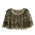 thumbnail image 1 of AWZXDE Women's Sheer Mesh Sequin Beaded Shawl - Lightweight Sparkly Evening Wrap for Weddings Parties Gold,One Size, 1 of 5