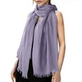 thumbnail image 1 of AWZXDE Women's Solid Color Bohemian Beach Sun Long Scarf - Lightweight Breathable Blend Wrap Purple,One Size, 1 of 8