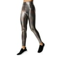 thumbnail image 1 of AWZXDE Women's Solid Color Bright Color Shiny Yoga Pants, Tight-Fitting, Mid-High Waist with Elasticity, Great for Workouts Rose Gold,S, 1 of 5