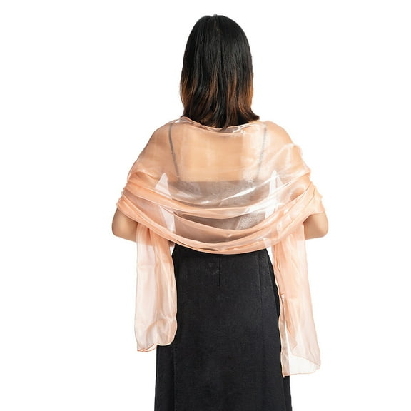 AWZXDE Women's Solid Color Silk Feel Scarf Wrap - Elegant Long Shawl for Weddings, Evening Parties & Formal Events, Soft & Smooth Accessory to Complement Dresses I,One Size