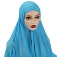 thumbnail image 1 of AWZXDE Women's Solid Color Everyday Casual Hooded Headscarf - Versatile Lightweight Neck & Hair Wrap for Outdoor Errands & Relaxation BU1,One Size, 1 of 2