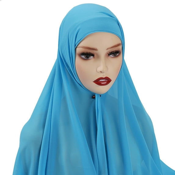 AWZXDE Women's Solid Color Everyday Casual Hooded Headscarf - Versatile Lightweight Neck & Hair Wrap for Outdoor Errands & Relaxation BU1,One Size