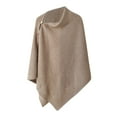 thumbnail image 1 of AWZXDE Women's Solid Color Functional Knit Shawl Warm Scarf - Versatile Wrap Poncho for Winter Layering Beige,One Size, 1 of 5