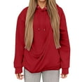 thumbnail image 1 of AWZXDE Women's Solid Color Hoodie with Large Pocket for Pet, Casual Walking Outdoor Sports Pullover Long Sleeve Sweatshirt Red,M, 1 of 6