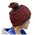 thumbnail image 1 of AWZXDE Women's Solid Color Knitted Visor,Winter Fashion Open Top Cap for Style Red,One Size, 1 of 4