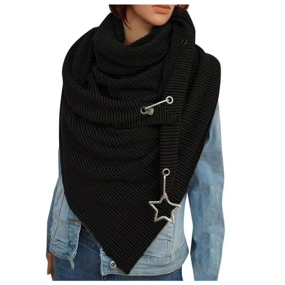 AWZXDE Women's Solid Color Oversized Fashion Scarf Wide Wrap for Stylish Winter & Fall Black,One Size