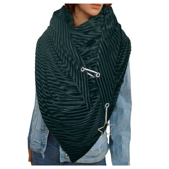 AWZXDE Women's Solid Color Oversized Fashion Scarf Wide Wrap for Stylish Winter & Fall Green,One Size