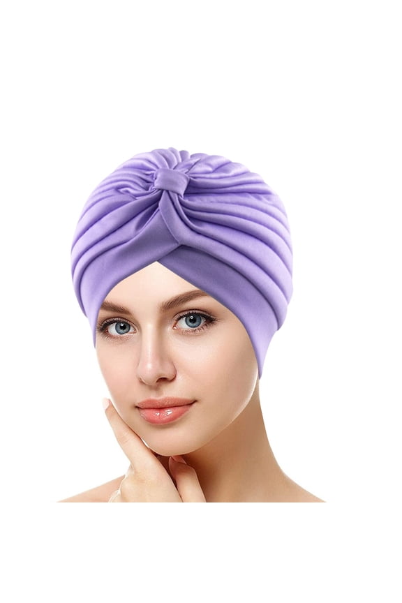 Women's Solid Color Stretchy Comfortable Basic Cap Pull On Headwrap Knit Hat PP2