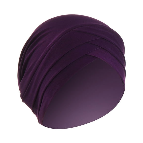 AWZXDE Women's Solid Color Stretchy Elastic forehead Headband with Three Design Comfortable Seamless Ladies Hats for Yoga Sports and Daily Wear As A Liner Under Hats for Women Purple,