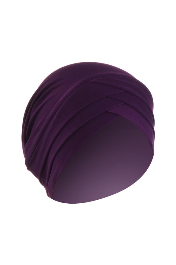 Women's Solid Color Stretchy Elastic forehead Headband with Three Design Comfortable Seamless Ladies Hats for Yoga Sports and Daily Wear As A Liner Under Hats for Women Purple,