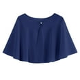 thumbnail image 1 of AWZXDE Women's Solid Color Summer Sun Smooth Chiffon Short Shawl with Hem for Entertainment Casual Fashion Navy,One Size, 1 of 2