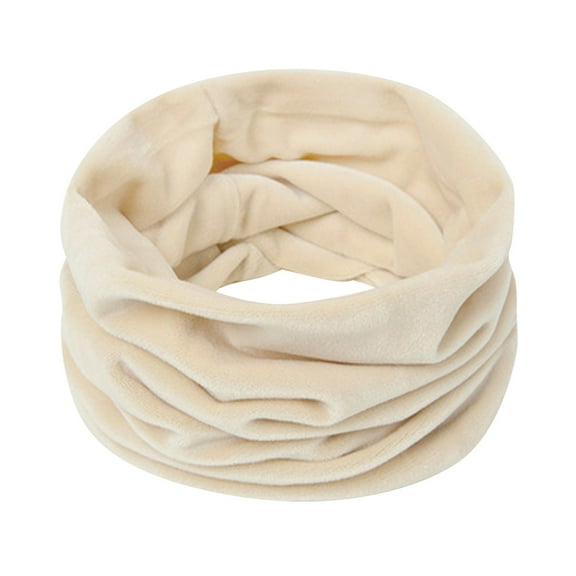 AWZXDE Women's Solid Color Winter Windproof Neck Warmer for Outdoor Cycling - Thermal Lined Hooded Scarf to Spine Beige,One Size