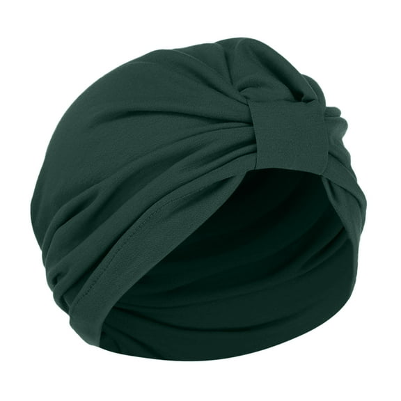 AWZXDE Women's Solid Comfortable Square Headwrap Pull On Style Turban Cap Green