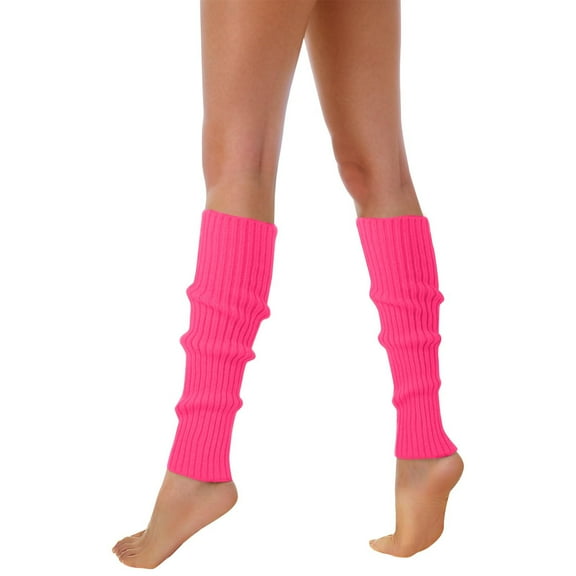 AWZXDE Women's Solid Knitted Leg Warmers Calf Sleeves Fashion Casual Cozy and Comfortable for Fall and Winter Outfit Hot Pink,One Size